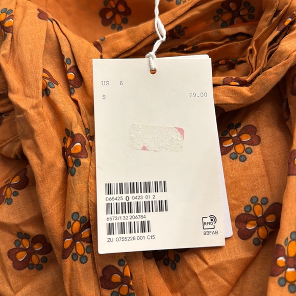 And Other Stories burnt orange floral linen skirt - Picture 5 of 5